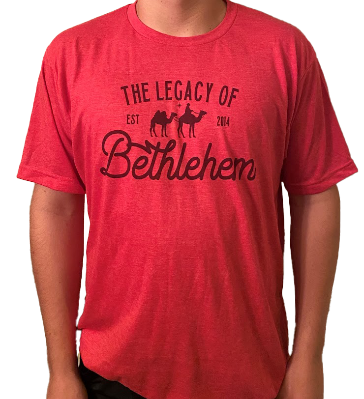 A Bethlehem t-shirt in scarlet red.